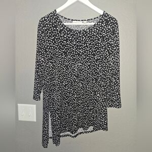 Susan Graver Asymmetrical Hem Tunic Top In Liquid Fabric Size Medium